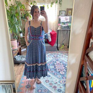 Vintage Gunne Sax Floral Midi Dress with Pockets *Rare size 13!*